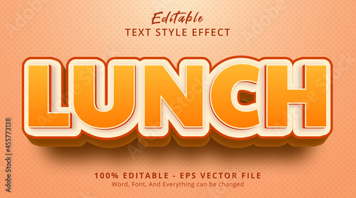 Editable text effect, Lunch text on food headline style effect