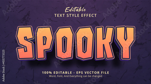 Spooky text on halloween event poster style, editable text effect