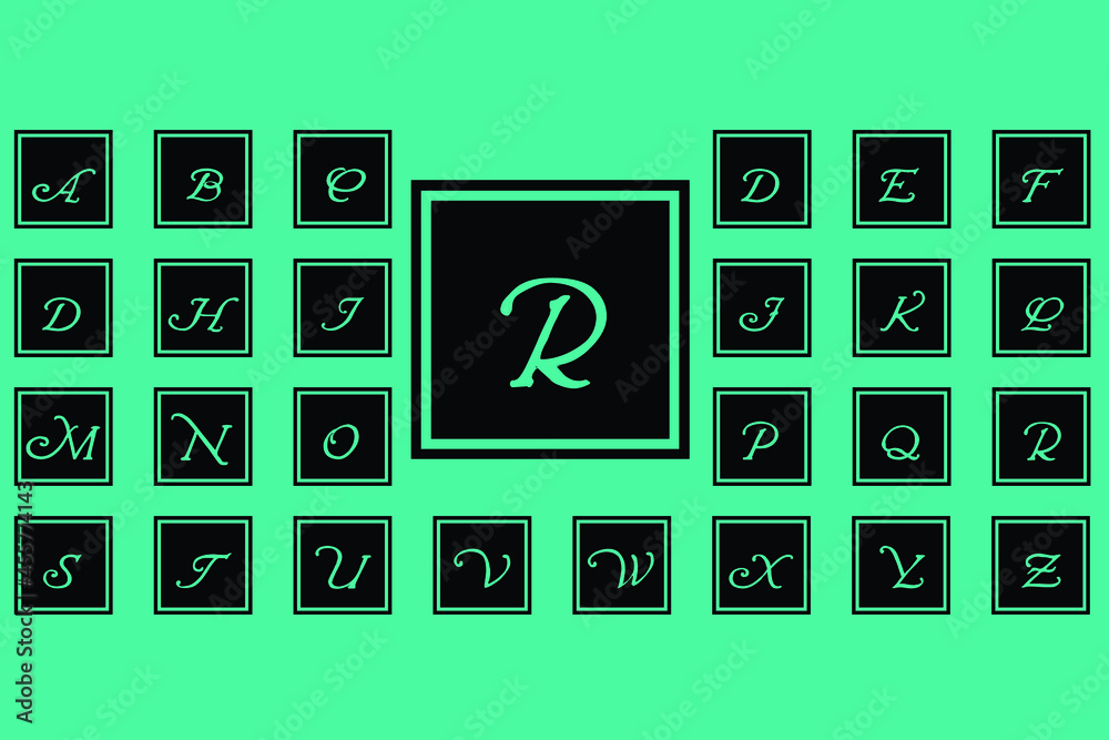 Momogram Split Letters R Split Monogram Letter, Set of letters to create a monogram. Monogram ...