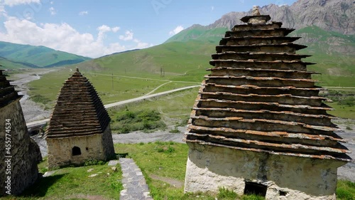 Traditional Authentic Old Graveyard in North Ossetia