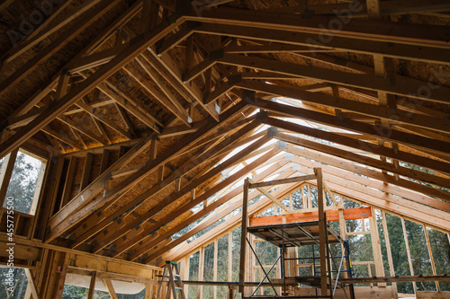 FRaming and Trusses on building site