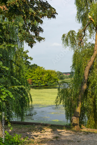 Gandens and lake of Mogosoaia Palace near city of Bucharest  Romania