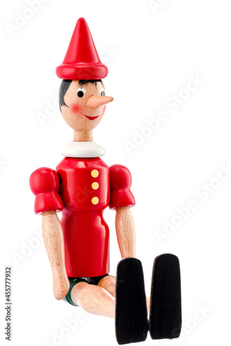 Pinocchio Toy Statue isolated on white
