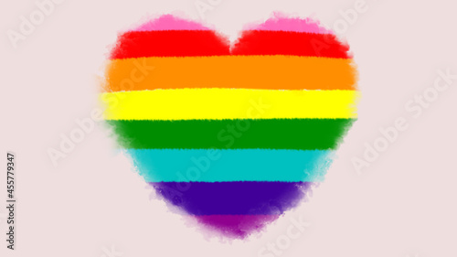 heart shaped rainbow pride LGBT  flag