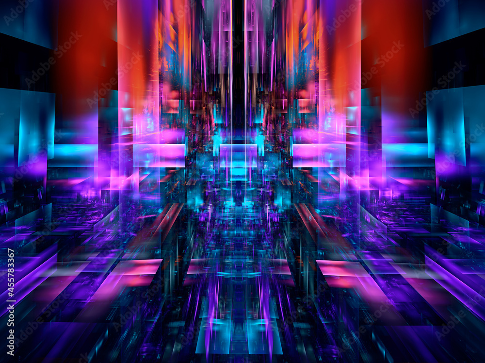 Multicolor technology style background - abstract 3d illustration