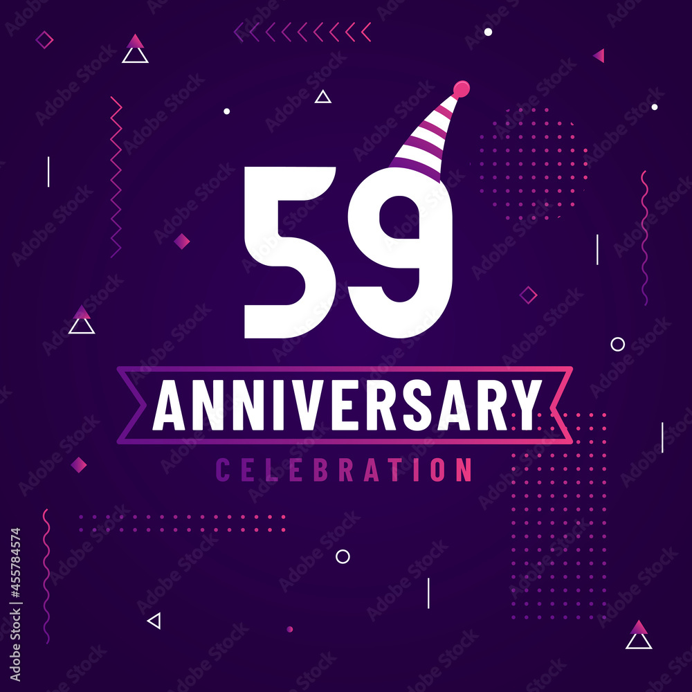 59 years anniversary greetings card, 59 anniversary celebration background free vector. 59 years anniversary greetings card, 59 anniversary celebration background free vector.