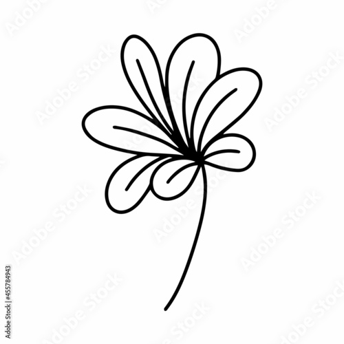 Vector wild tropical leaf isolated on white background. Funny coloring and cute illustration for seasonal design, textile, decoration kids playroom or greeting card. Hand drawn prints and doodle.