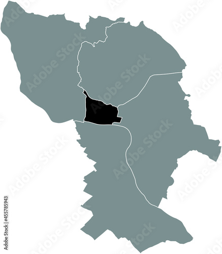 Canvas Print Black location map of the Bratislavan Bratislava I district inside gray urban di