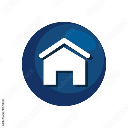 house in blue button