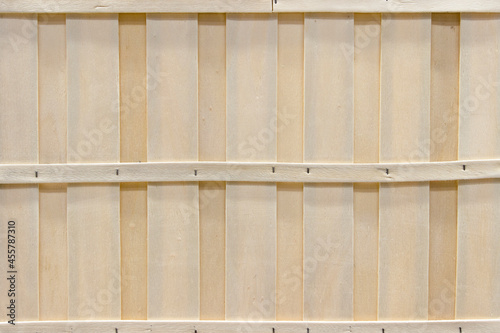 Wood texture. Wooden frame for background usage. Wooden crate or cargo box for storage. Close up woven bamboo pattern texture background.