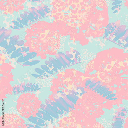 Seamless floral pattern with roses. Botanical and flower background in summer style.