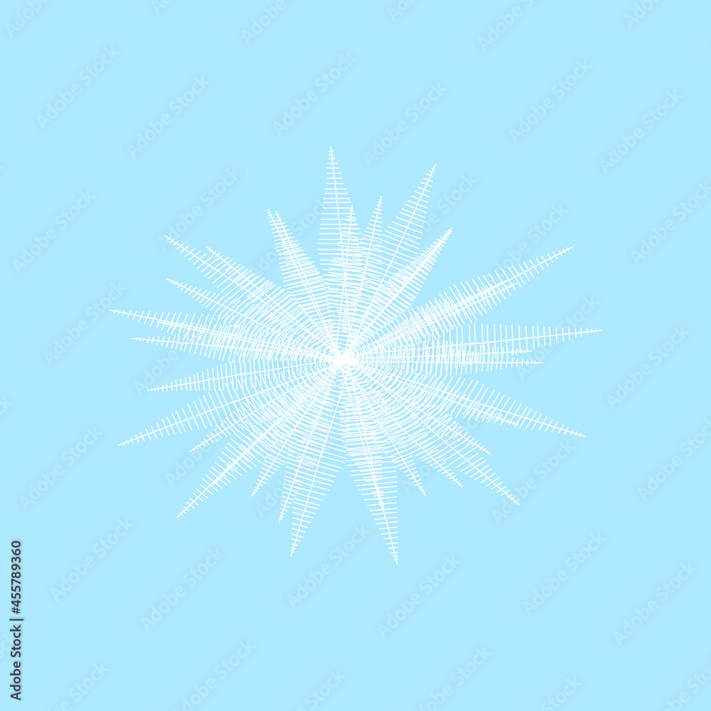 Abstract Christmas New Year blue snowflake on a white background
