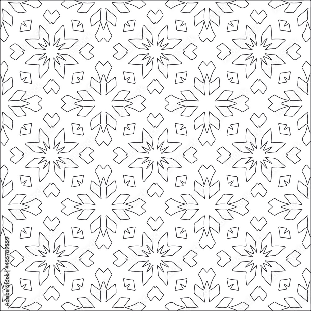floral pattern background.Repeating geometric tiles from striped elements. Black pattern. floral pattern background.Repeating geometric tiles from striped elements. Black pattern.