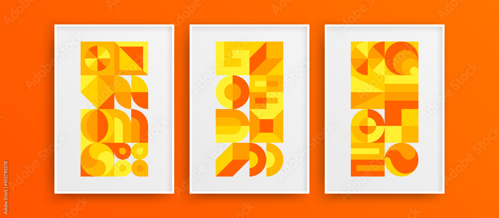 Fresh trendy wall decor layout set. Creative vivid bauhaus shapes vector design illustration bundle. Fresh trendy wall decor layout set. Creative vivid bauhaus shapes vector design illustration bundle.