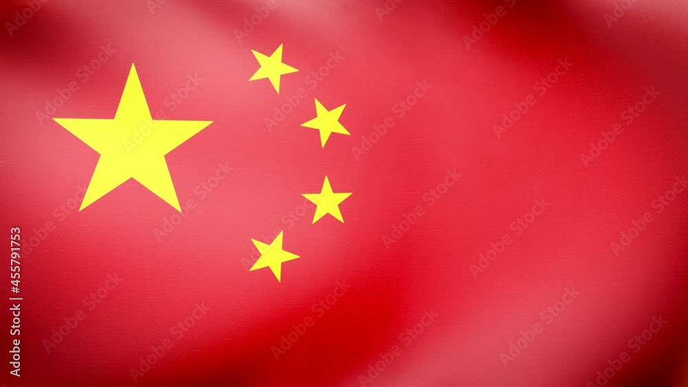 Chinesische Flagge weht im Wind - Flagge von China im Wind Chinesische Flagge weht im Wind - Flagge von China im Wind
