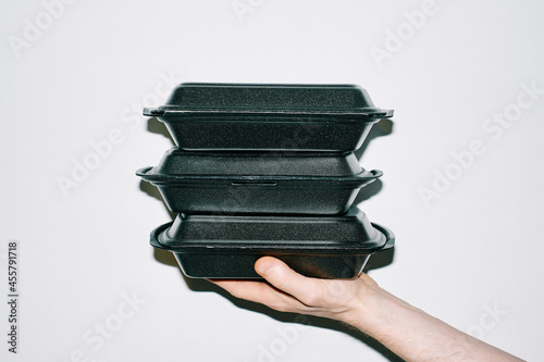 Stack of food delivery package