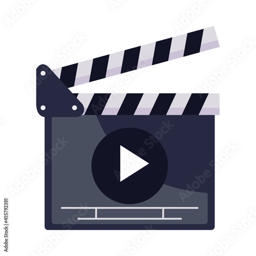 clapboard with play button