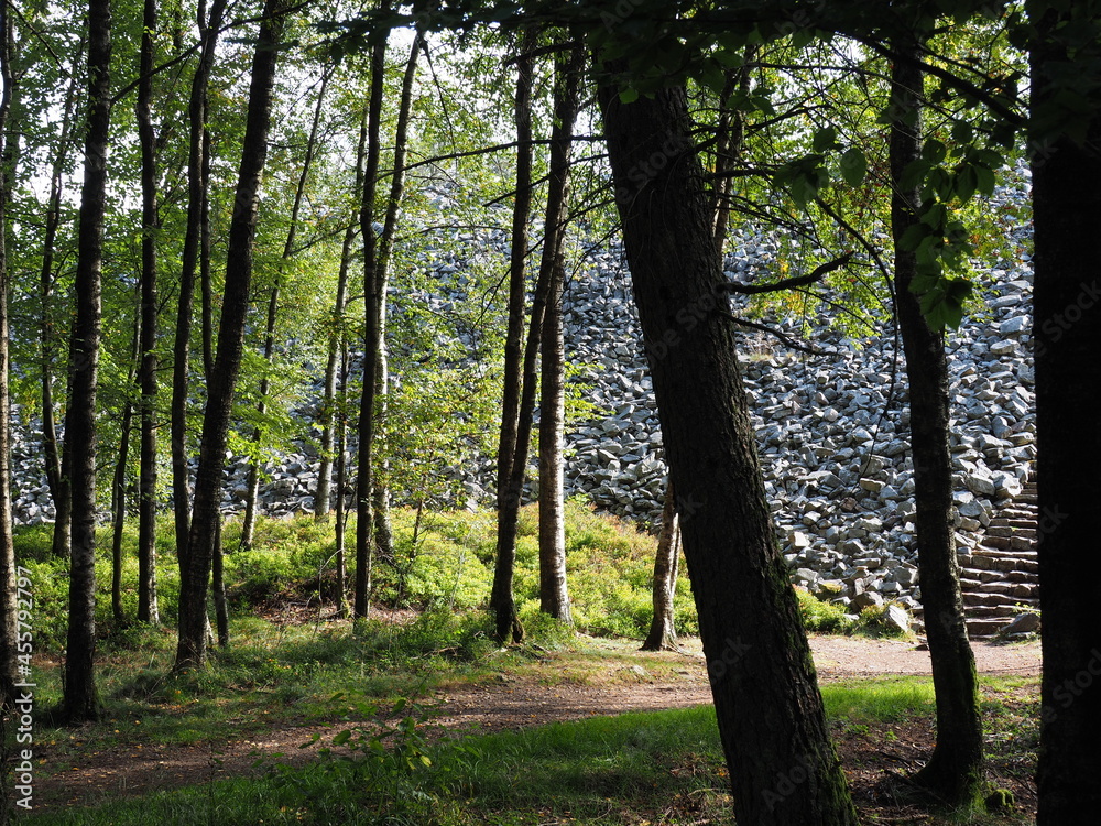 Keltischer Ringwall Otzenhausen im Herbst auf dem Dollberg - eine der eindrucksvollsten keltischen Befestigungsanlagen in Europa Keltischer Ringwall Otzenhausen im Herbst auf dem Dollberg - eine der eindrucksvollsten keltischen Befestigungsanlagen in Europa