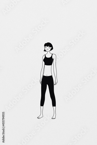 Illustration of woman with rectangle body shape photo