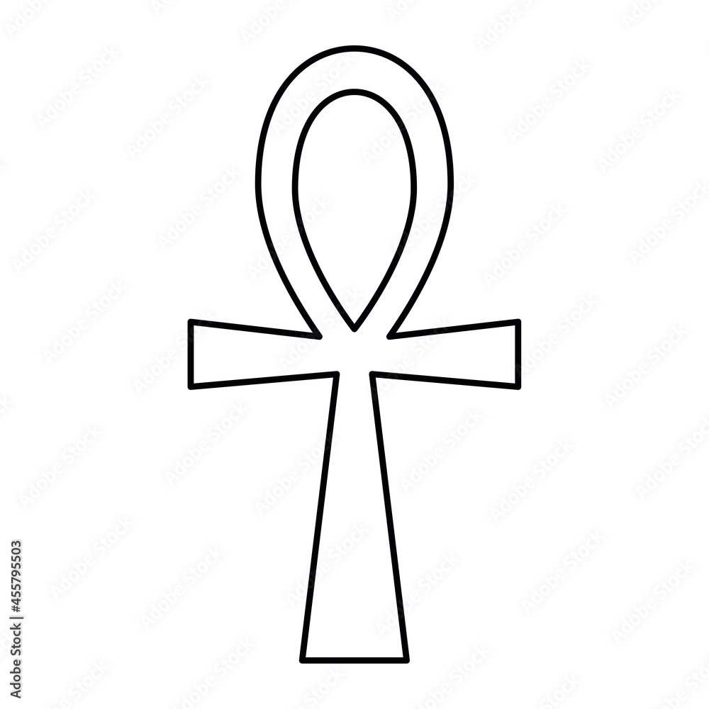 Ankh or Key of Life. Egyptian hieroglyphic symbol of life. Simple flat black outline vector icon. Ankh or Key of Life. Egyptian hieroglyphic symbol of life. Simple flat black outline vector icon.