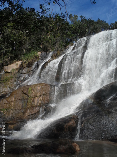Cachoeira do Felix no município de Bueno Brandao, suas aguas caem de um penhasco rochoso formando piscinas naturais para banho. photo
