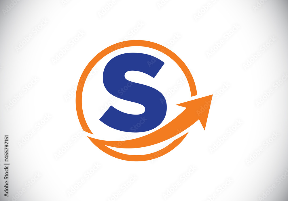 Initial S monogram alphabet symbol design incorporated with the arrow. Financial or success logo concept. Font emblem. Logo for business and company identity