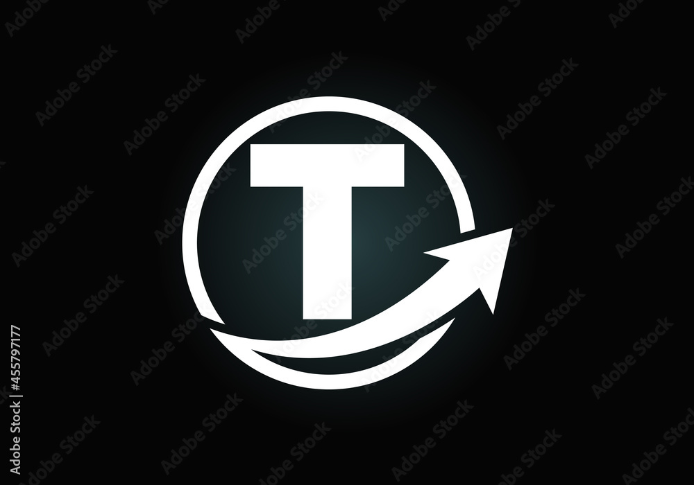 Obraz premium Initial T monogram alphabet symbol design incorporated with the arrow. Financial or success logo concept. Font emblem. Logo for business and company identity