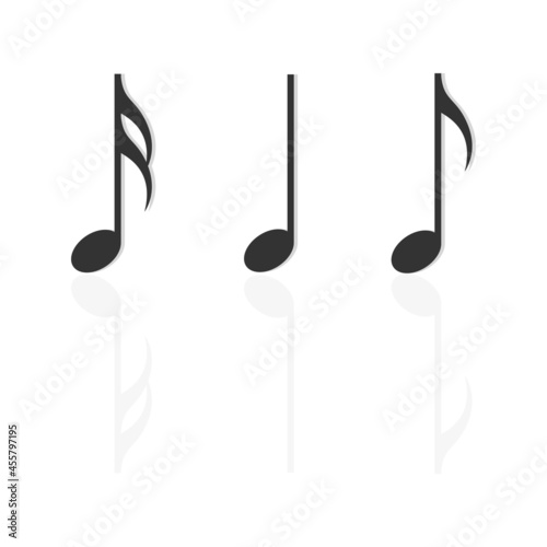 Music Note Icons on white background. Vector