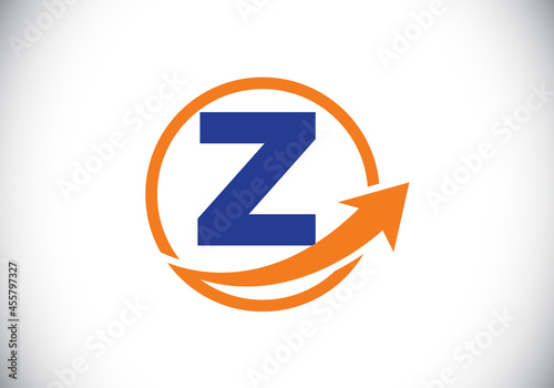 Initial Z monogram alphabet symbol design incorporated with the arrow. Financial or success logo concept. Font emblem. Logo for business and company identity
