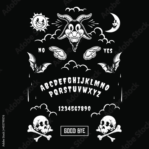 cartoon style ouija board