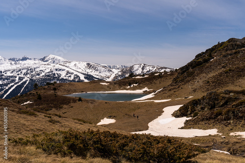 High mountain lake view in Pyrenees in Andorra photo