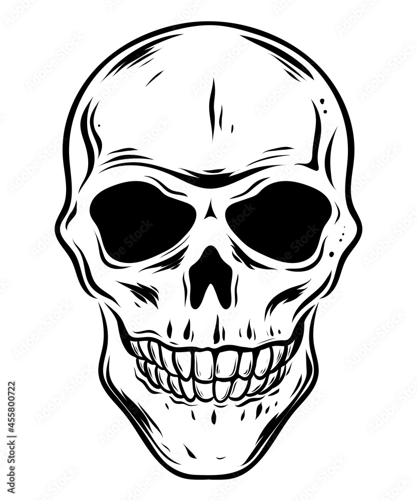 Skull hand drawn vector illustration, monochrome Skull hand drawn vector illustration, monochrome