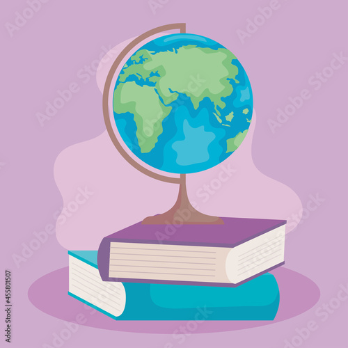 world sphere on books
