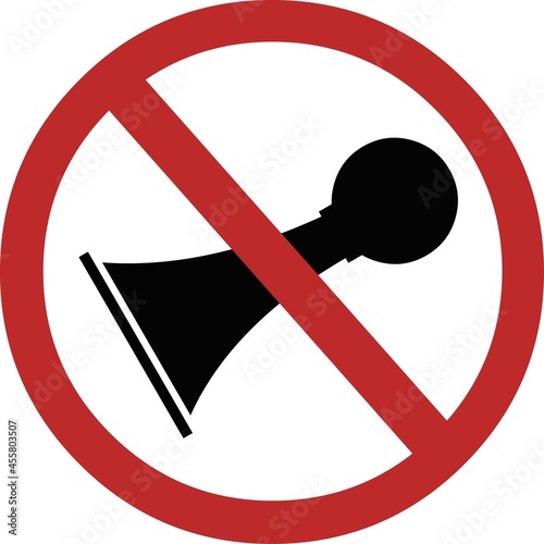 Vector illustration of forbidden signaling honking and loud sounds