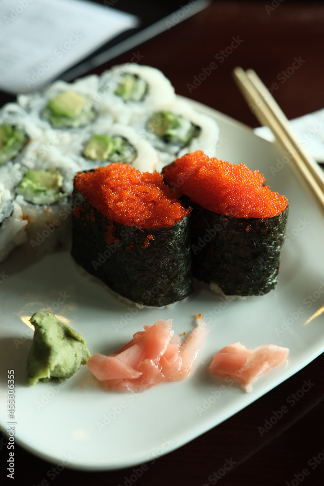 Vegetable Sushi Roll Tobiko Vegetable Sushi Roll Tobiko
