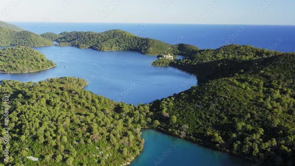 Aerial view of salt lakes in Mljet Island, Croatia Aerial view of salt lakes in Mljet Island, Croatia