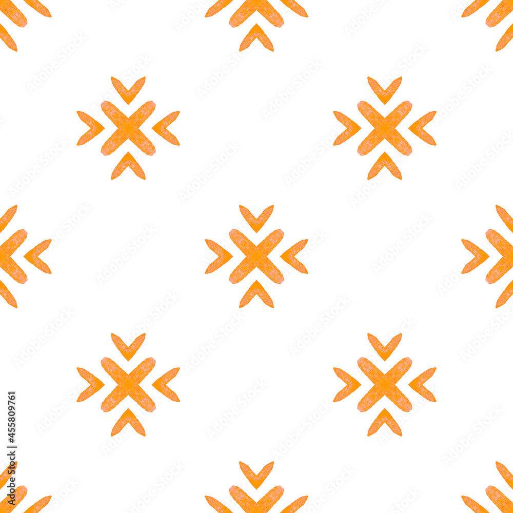 Organic tile. Orange astonishing boho chic summer Organic tile. Orange astonishing boho chic summer