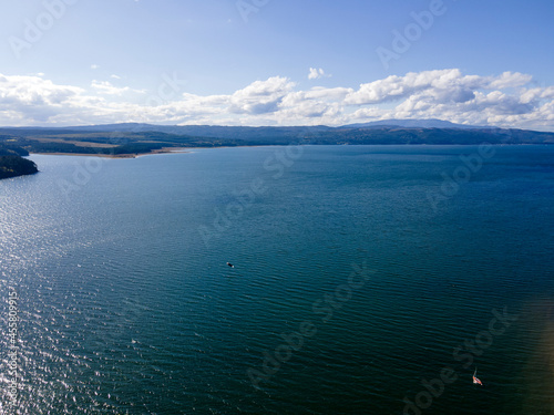 Aerial view of Iskar Reservoir near city of Sofia, Bulgaria