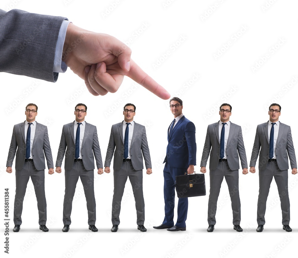 Recruitment and employment concept with selected employee Recruitment and employment concept with selected employee