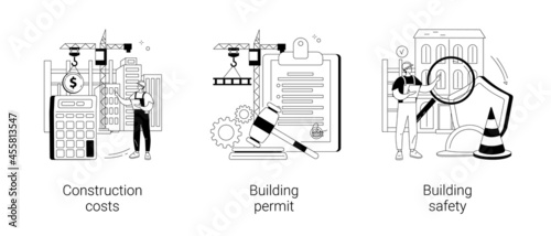 Construction business abstract concept vector illustrations.