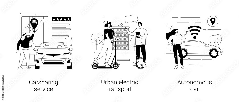 Urban transportation abstract concept vector illustrations. Urban transportation abstract concept vector illustrations.
