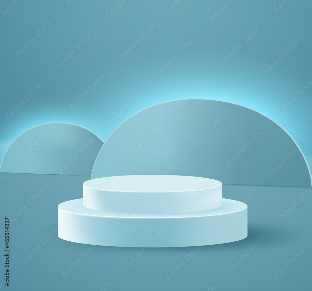 Abstract background. 3d geometric podium with blue scene. Vector Abstract background. 3d geometric podium with blue scene. Vector