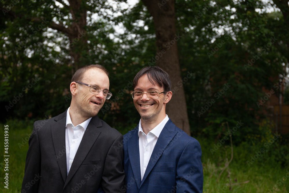 Two close friends with down syndrome. Two close friends with down syndrome.