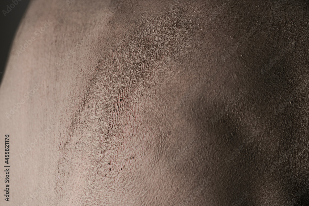 anonymous naked young woman with organic clay mask anonymous naked young woman with organic clay mask