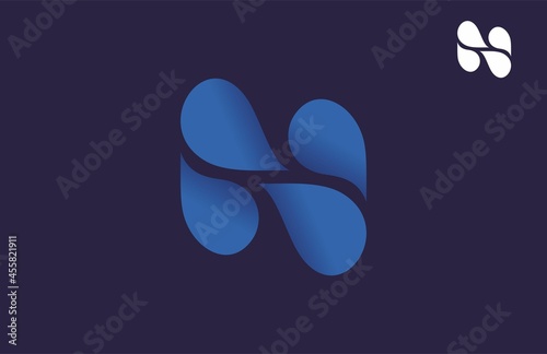 Letter N Water Drop Logo photo