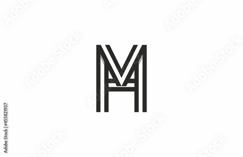 Free Download Linear Letter MH or HM Logo - GFXLoad