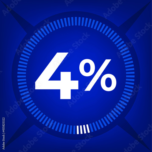 4 percent count on dark blue background