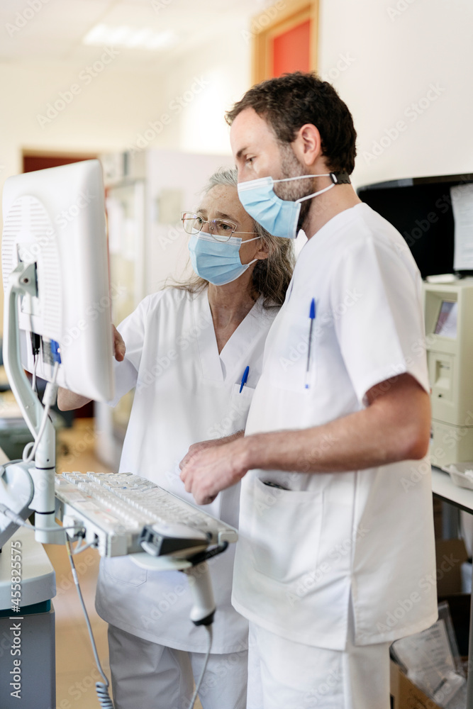 Medical Workers Using Lab Equipment Medical Workers Using Lab Equipment
