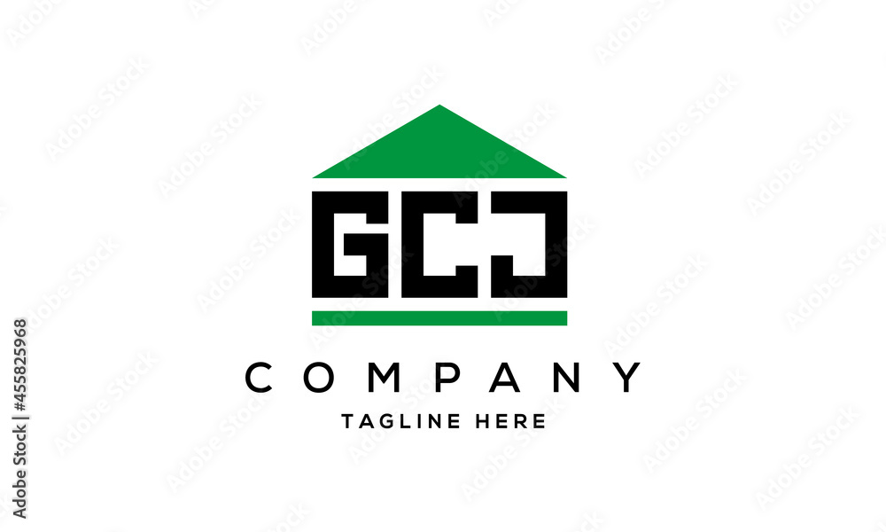 GCJ three letter house for real estate logo design GCJ three letter house for real estate logo design
