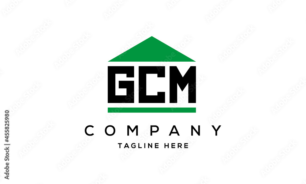 GCM three letter house for real estate logo design